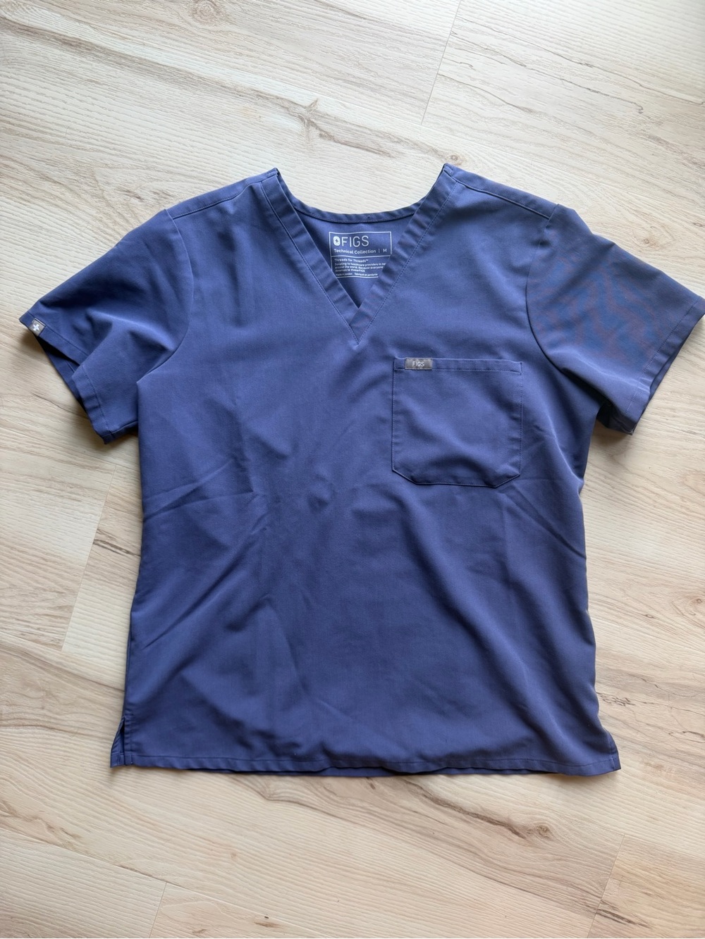 Figs Purple V-Neck Short Sleeve Scrub Top